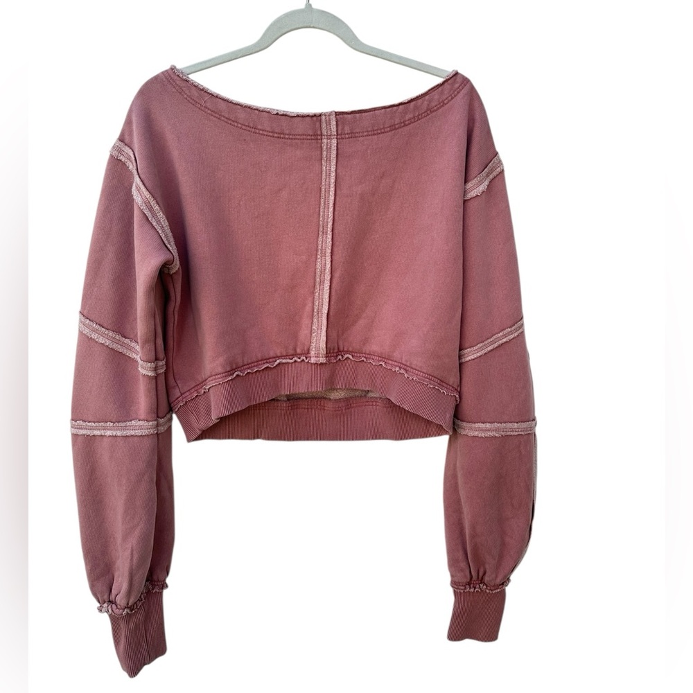Free People Cropped Mauve Pink Pullover Sweater